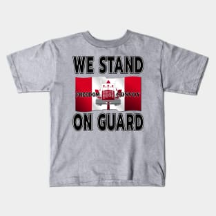 FREEDOM CONVOY OF TRUCKERS WE STAND ON GUARD FOR THEE BLACK Kids T-Shirt